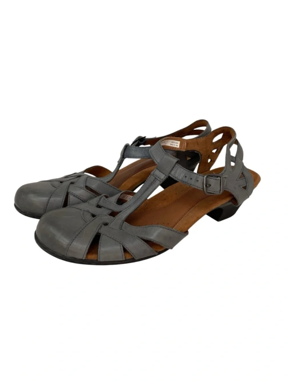 Cobb Hill New Balance Sandals Gray Leather Slingback Heels Dress Shoes Size 11
